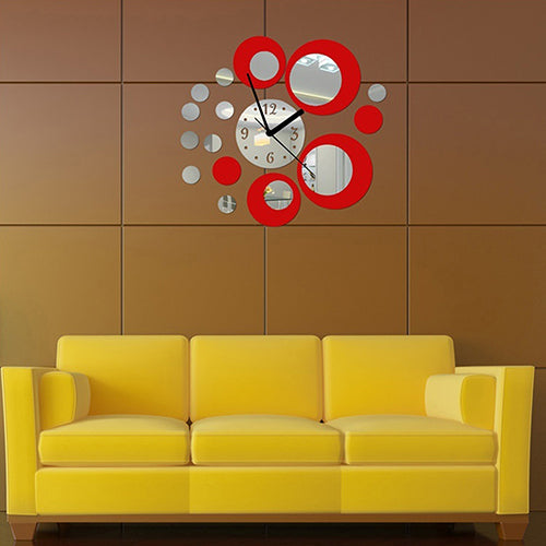 Acrylic Clock Design Mirror Effect Mural Wall Sticker Fashion Home Decor Craft