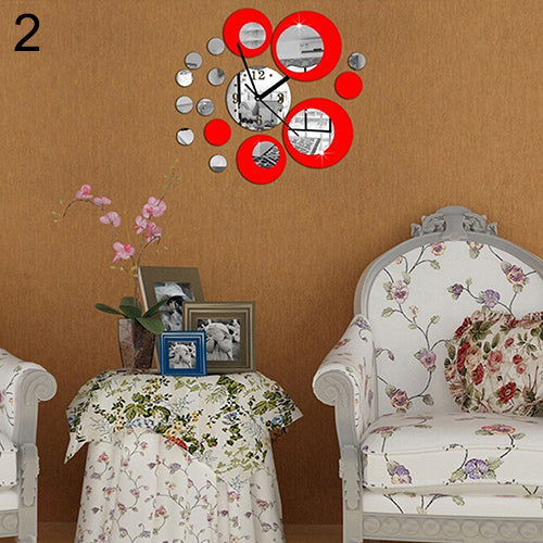 Acrylic Clock Design Mirror Effect Mural Wall Sticker Fashion Home Decor Craft