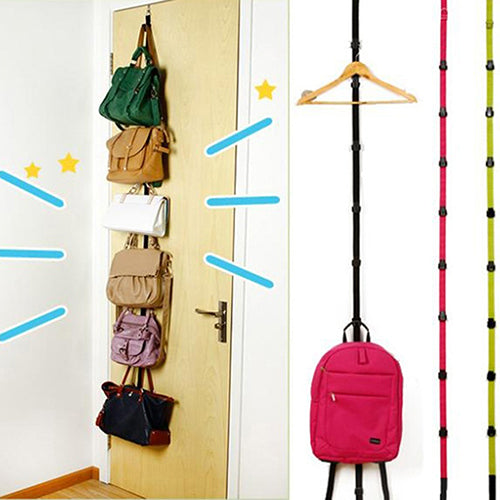 Fashion Adjustable Over Door Straps Hanger Hat Bag Coat Clothes Rack Organizer