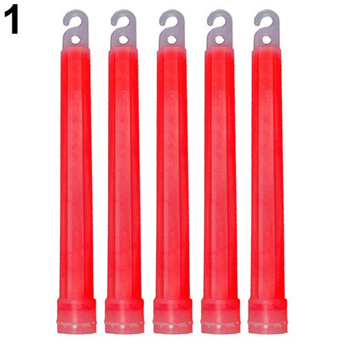 5Pcs 6inch Glow Sticks with Hook Christmas Party Camping Emergency Outdoor Light