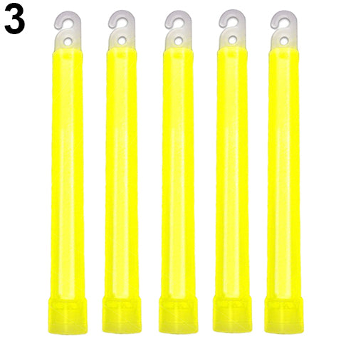 5Pcs 6inch Glow Sticks with Hook Christmas Party Camping Emergency Outdoor Light