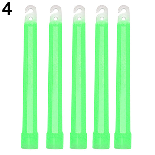 5Pcs 6inch Glow Sticks with Hook Christmas Party Camping Emergency Outdoor Light