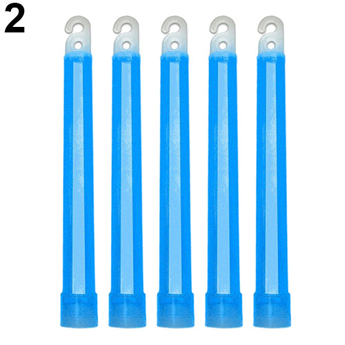 5Pcs 6inch Glow Sticks with Hook Christmas Party Camping Emergency Outdoor Light