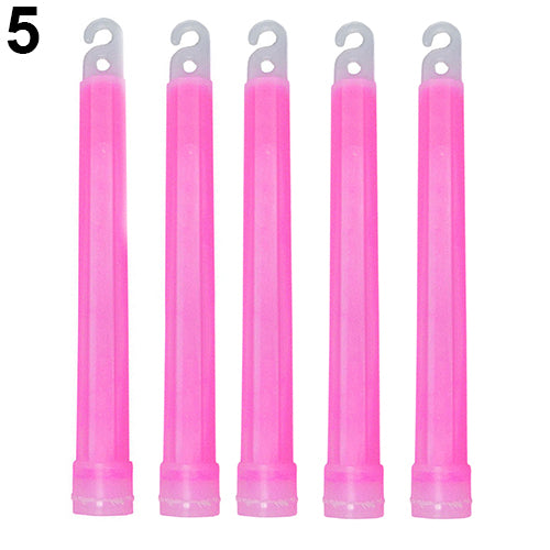 5Pcs 6inch Glow Sticks with Hook Christmas Party Camping Emergency Outdoor Light