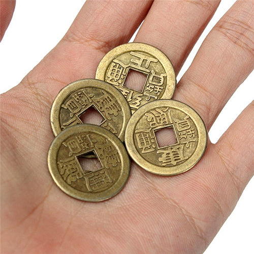 10 Pcs Lucky Chinese Fortune Coin Oriental Emperor Money Set Hole Hanging Decor