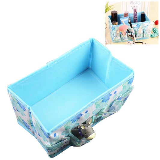 Flower Floral Print Desktop Storage Foldable Cosmetic Box Make Up Bag Tidy Gift