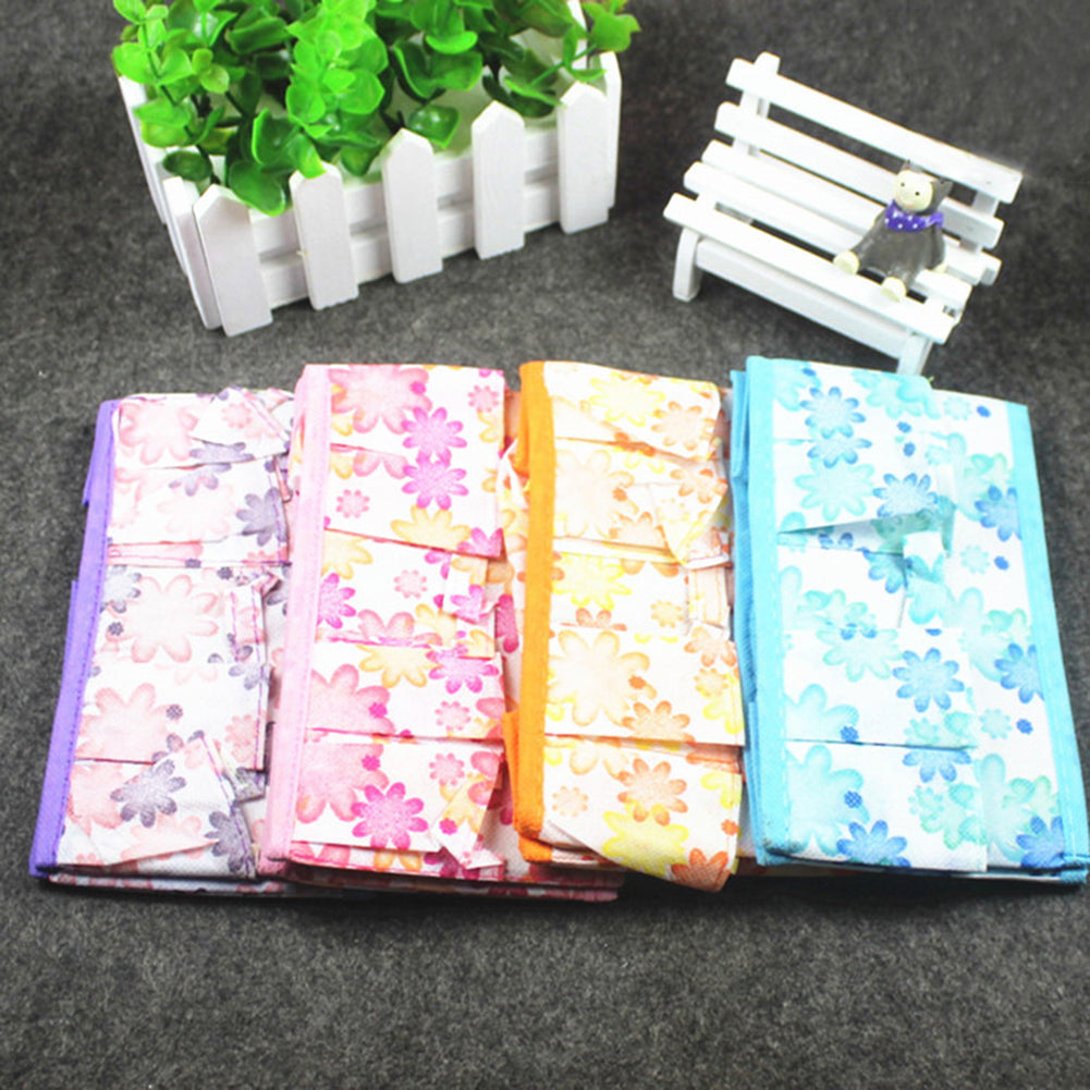 Flower Floral Print Desktop Storage Foldable Cosmetic Box Make Up Bag Tidy Gift