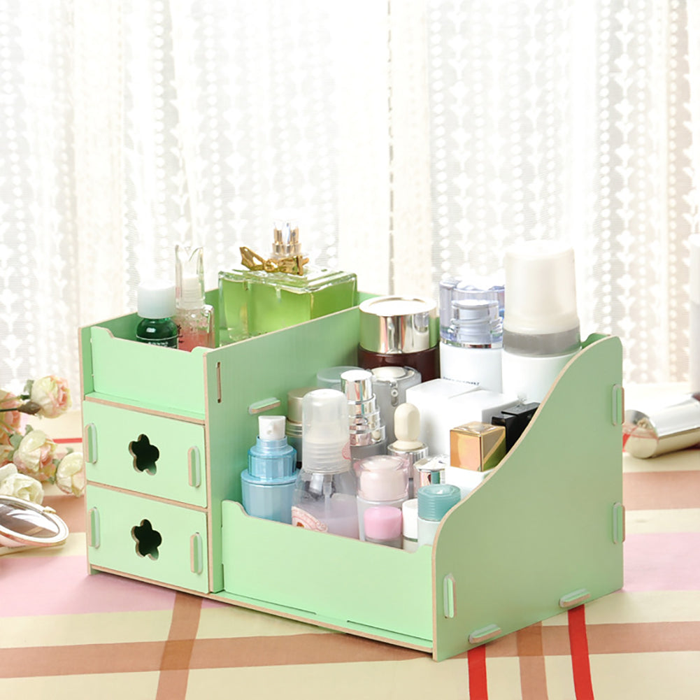 Detachable Wooden Makeup Cosmetic Storage Case DIY Container Sundry Organizer