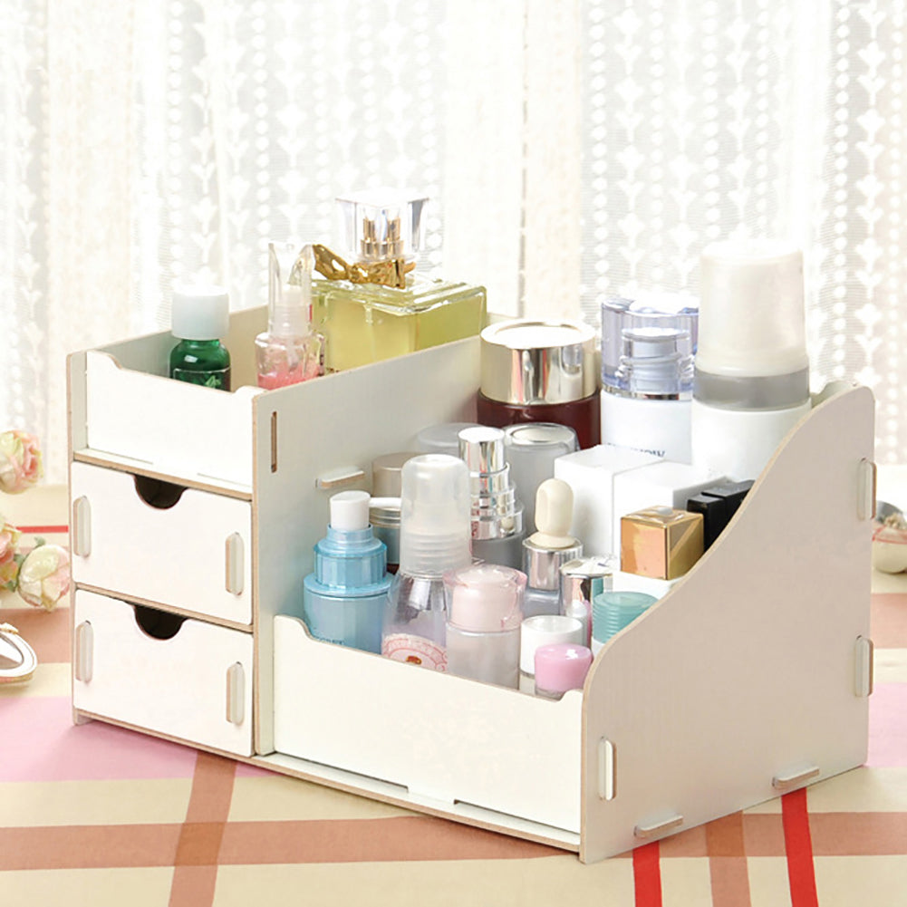 Detachable Wooden Makeup Cosmetic Storage Case DIY Container Sundry Organizer