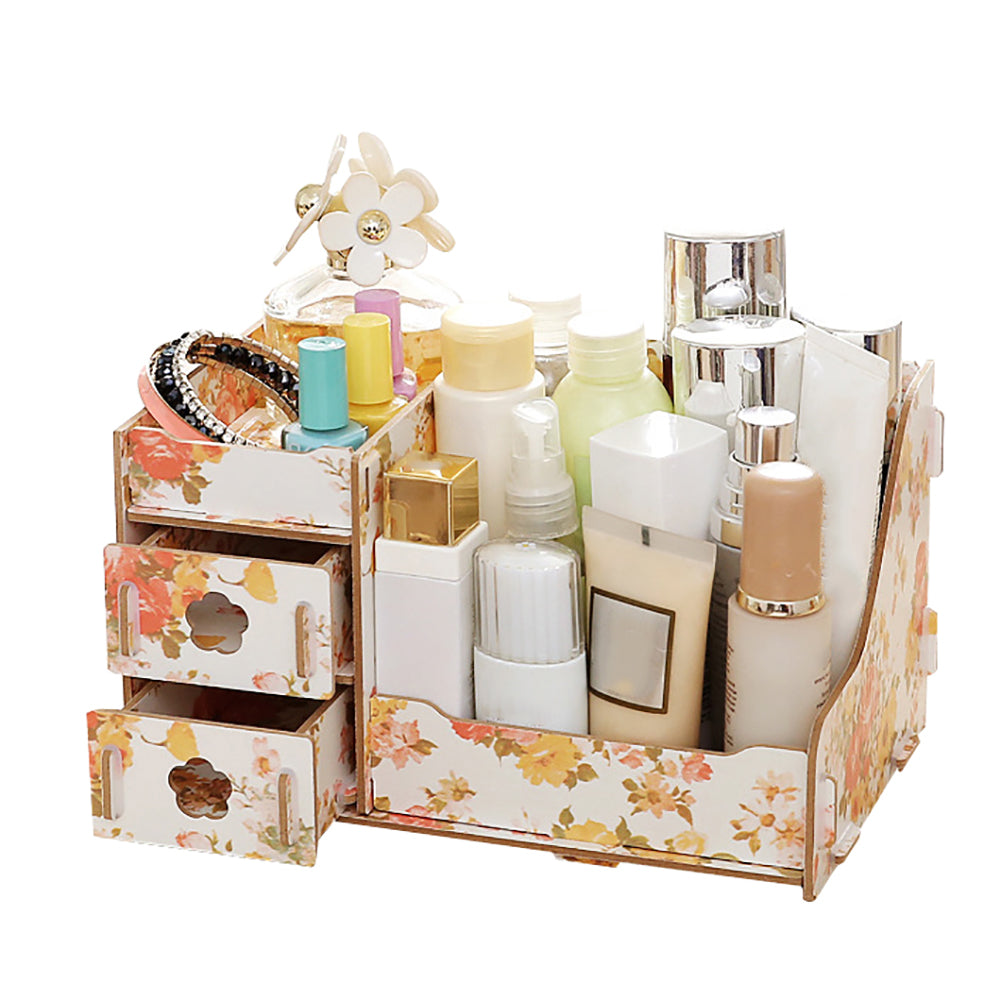 Detachable Wooden Makeup Cosmetic Storage Case DIY Container Sundry Organizer