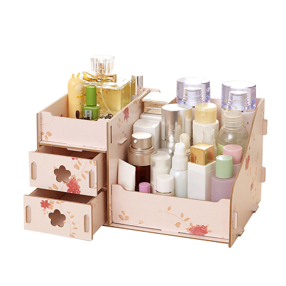 Detachable Wooden Makeup Cosmetic Storage Case DIY Container Sundry Organizer