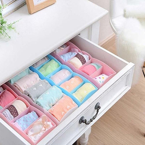 5 Compartment Socks Underwear Bra Tie Drawer Storage Box Clothes Organizer Case