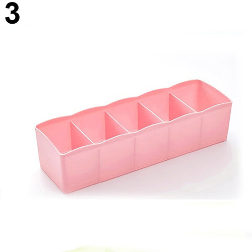 5 Compartment Socks Underwear Bra Tie Drawer Storage Box Clothes Organizer Case