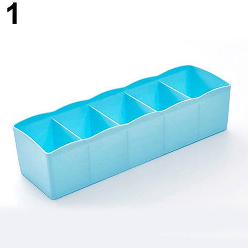 5 Compartment Socks Underwear Bra Tie Drawer Storage Box Clothes Organizer Case