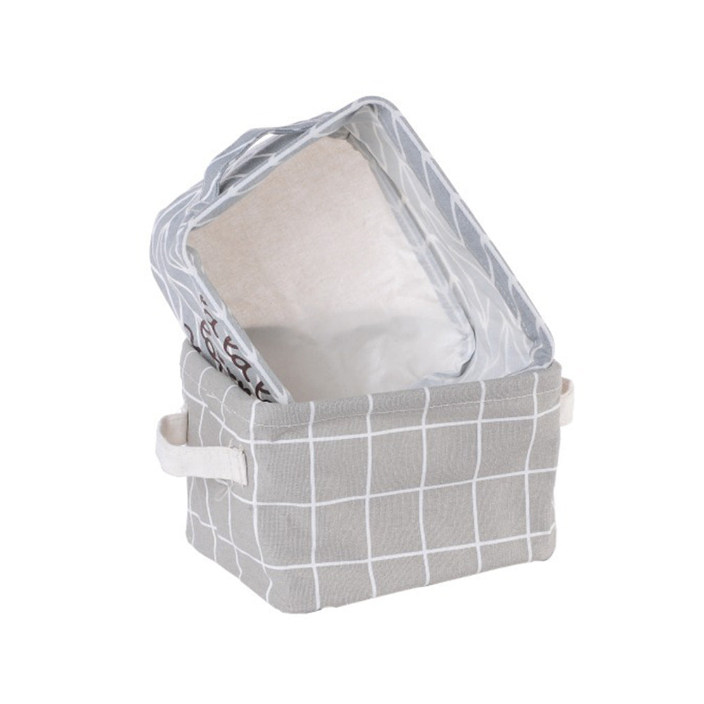 Foldable Plaid Storage Toy Box Container Table Organizer Basket with Holders