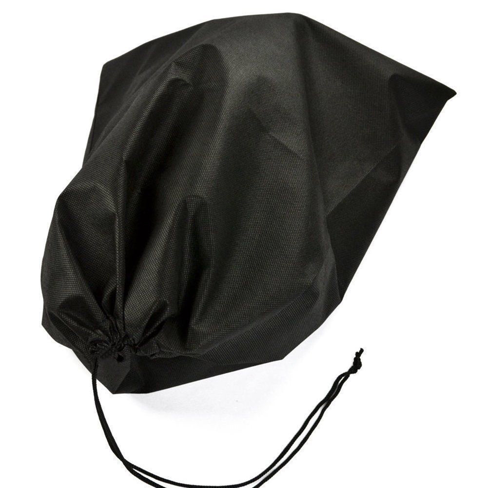 3Pcs Portable Non-Woven Drawstring Travel Black Shoes Storage Pouch Dust Bags