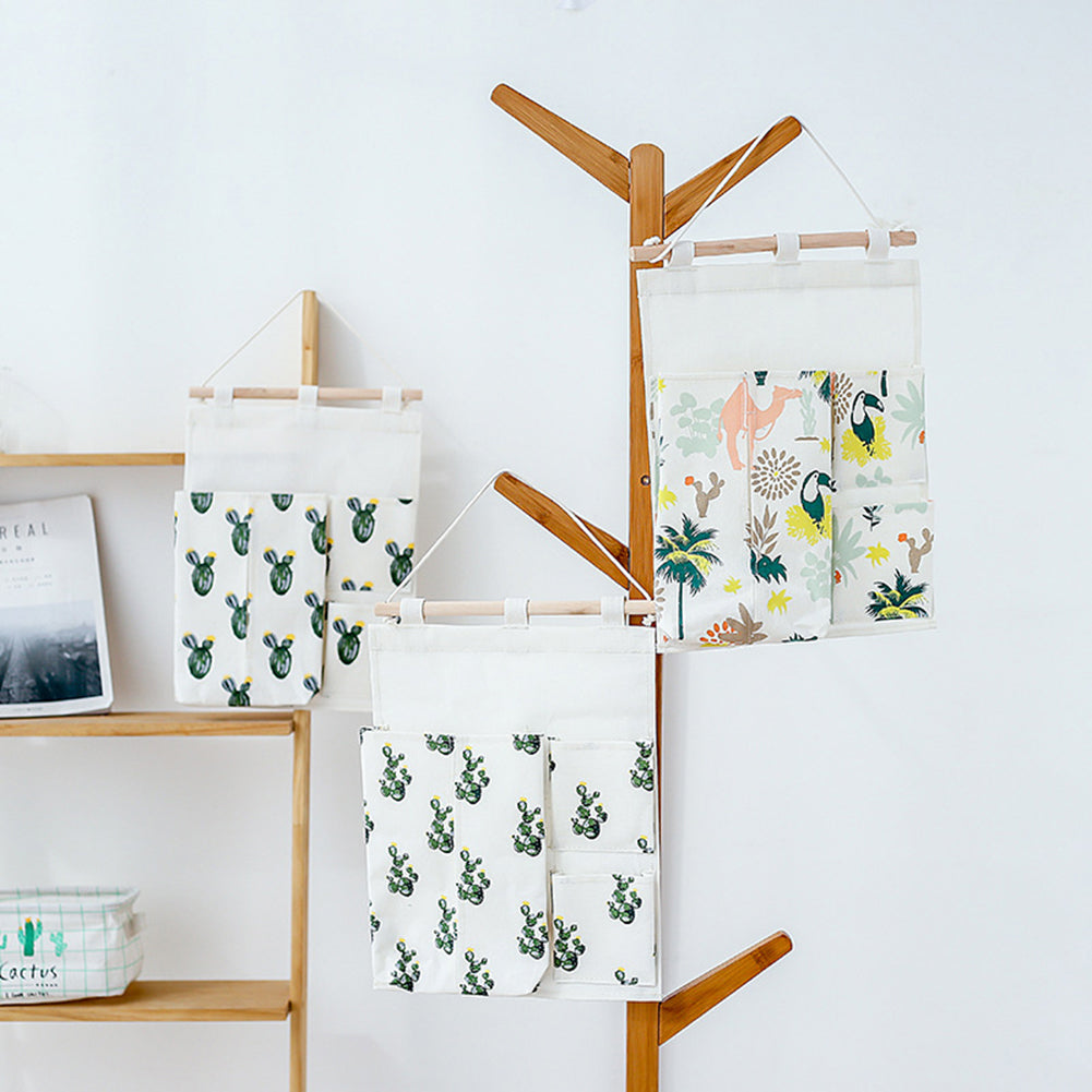 Nordic Flamingo Cactus 3 Pockets Rod Handing Container Tissue Holder Home Decor