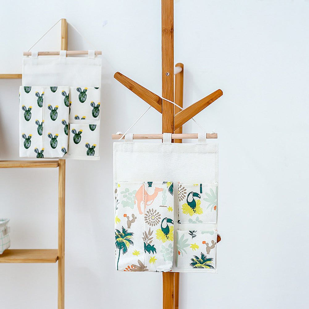 Nordic Flamingo Cactus 3 Pockets Rod Handing Container Tissue Holder Home Decor