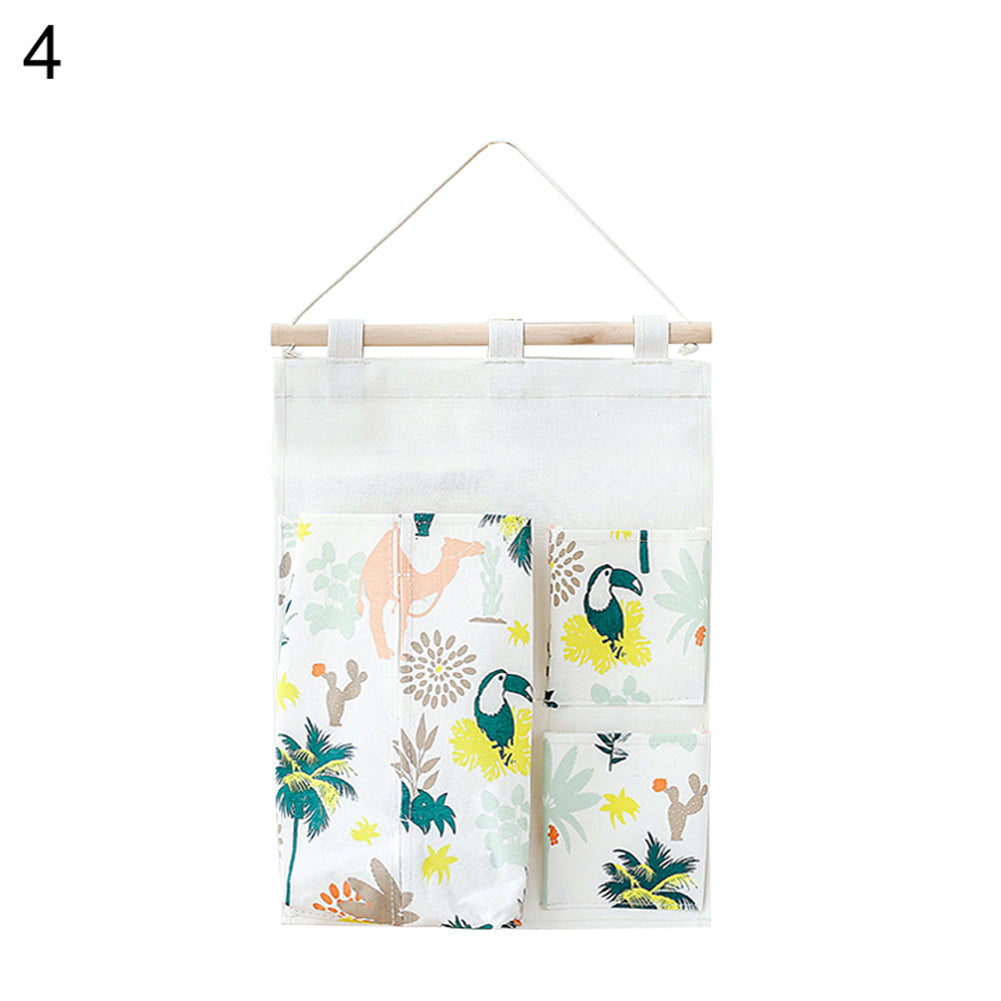 Nordic Flamingo Cactus 3 Pockets Rod Handing Container Tissue Holder Home Decor