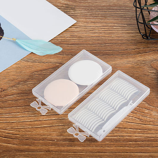 Plastic Container Makeup Storage Case Box for Powder Puff False Eyelash Jewelry