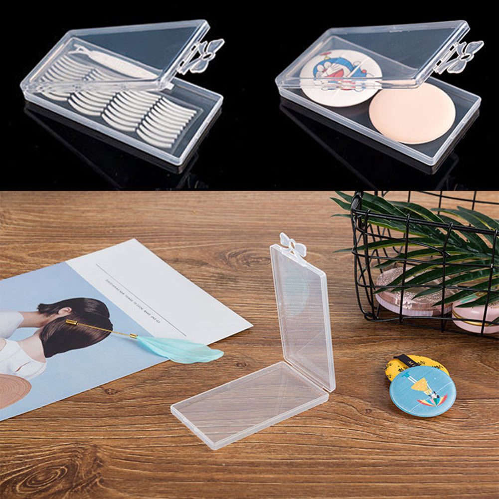 Plastic Container Makeup Storage Case Box for Powder Puff False Eyelash Jewelry