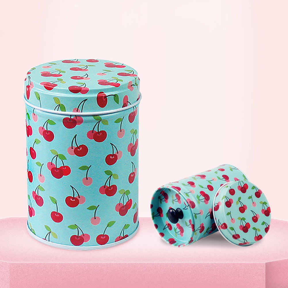 Cylindrical Candy Tin Box Coffee Tea Seal Storage Jar Canister Large Capacity