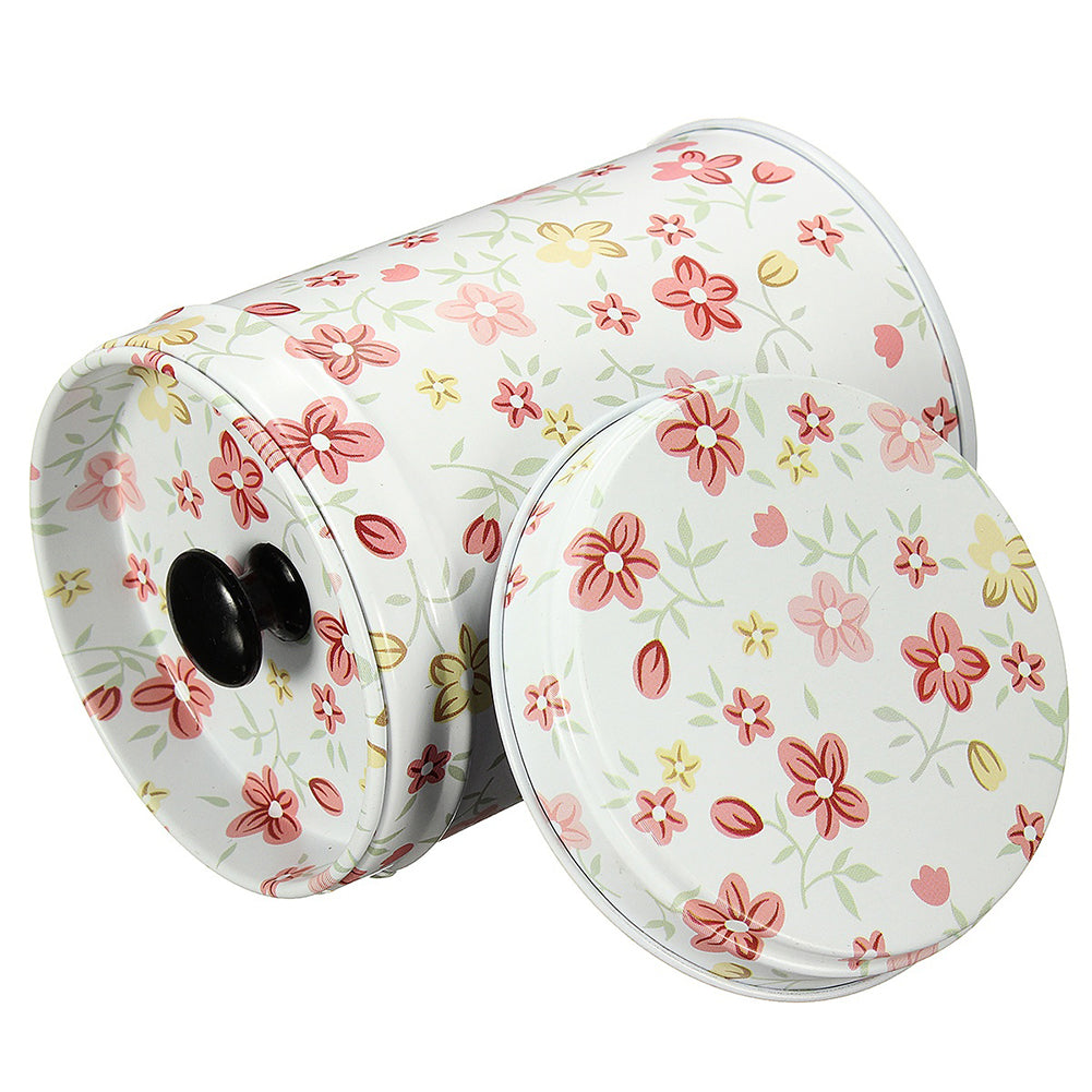 Cylindrical Candy Tin Box Coffee Tea Seal Storage Jar Canister Large Capacity