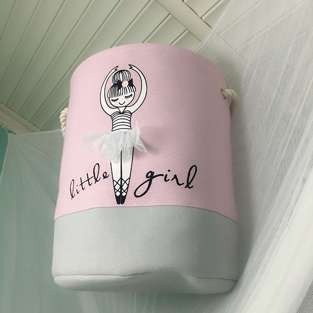 1Pc  Ballet Girl Laundry Basket Dirt Clothes Toys Storage Bucket Organizer Bag