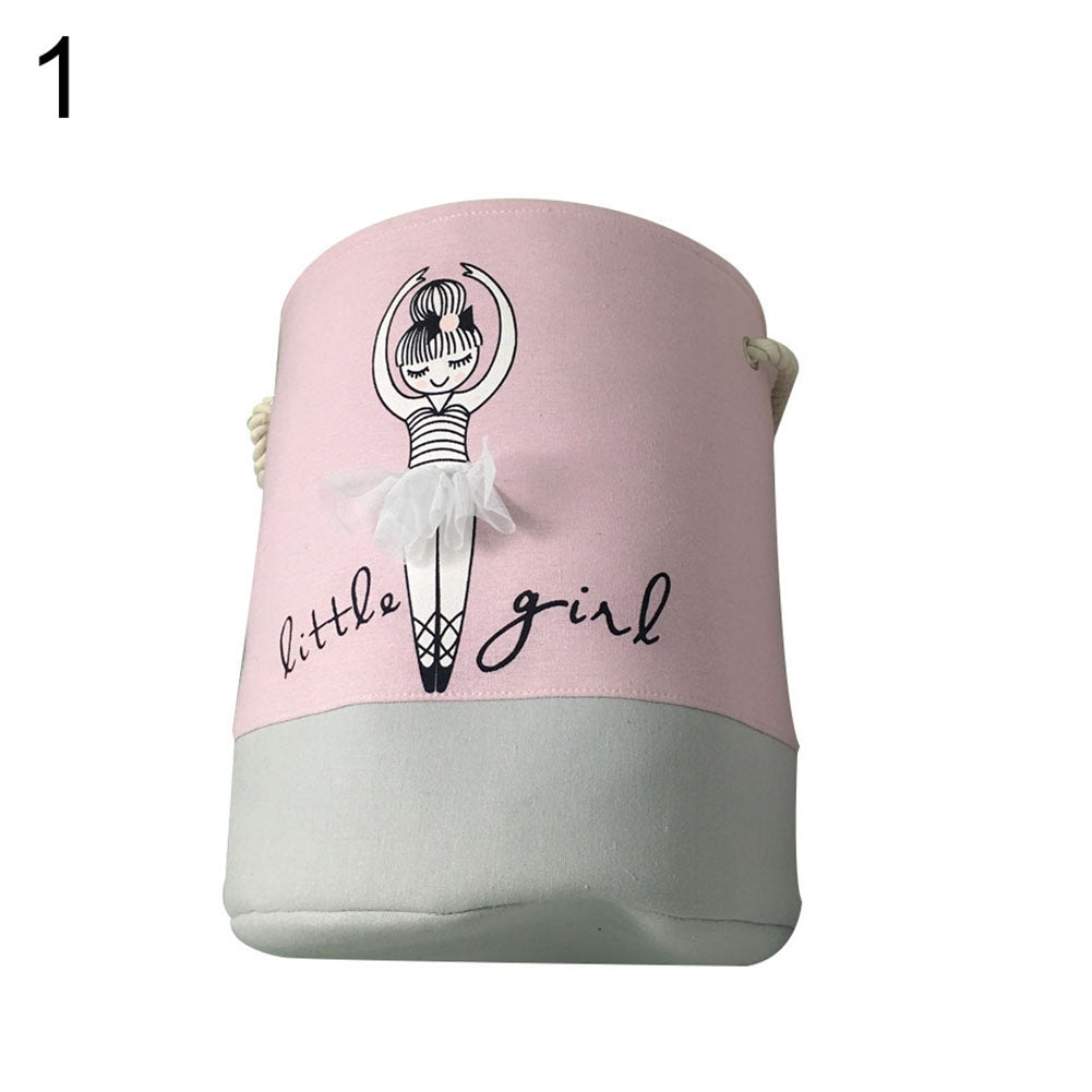 1Pc  Ballet Girl Laundry Basket Dirt Clothes Toys Storage Bucket Organizer Bag