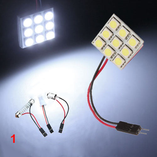9/12/15/20/24/48 LED 5050 SMD Car Light Panel T10 Festoon BA9S Adapter