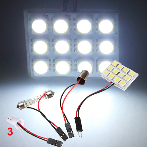 9/12/15/20/24/48 LED 5050 SMD Car Light Panel T10 Festoon BA9S Adapter