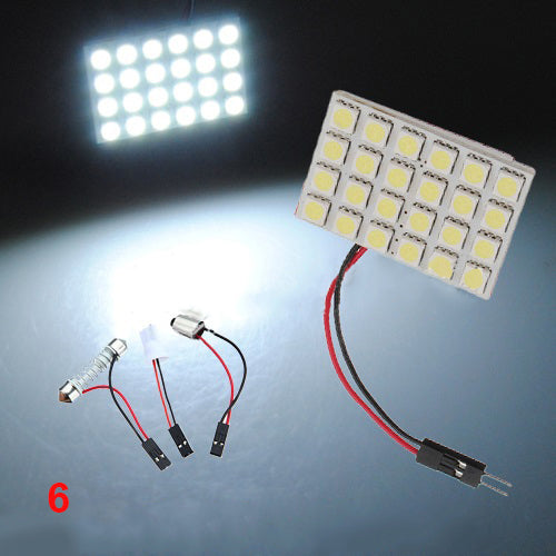 9/12/15/20/24/48 LED 5050 SMD Car Light Panel T10 Festoon BA9S Adapter