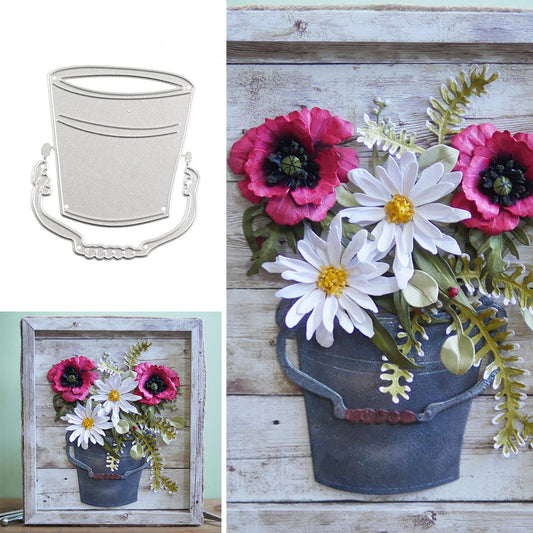 DIY Bucket Design Cutting Die Stencil Scrapbooking Paper Cards Album Craft Decor