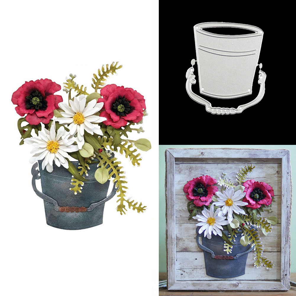 DIY Bucket Design Cutting Die Stencil Scrapbooking Paper Cards Album Craft Decor