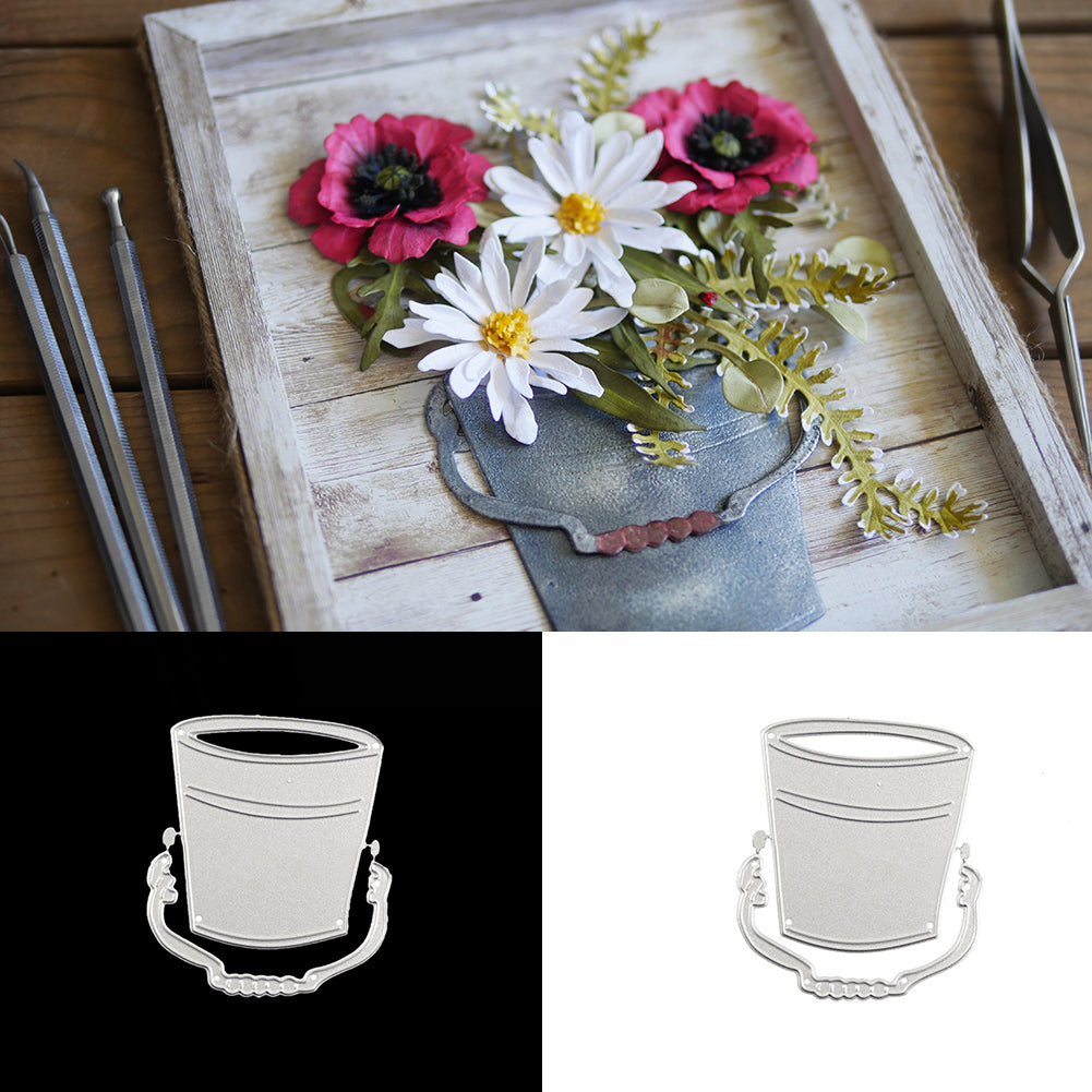 DIY Bucket Design Cutting Die Stencil Scrapbooking Paper Cards Album Craft Decor