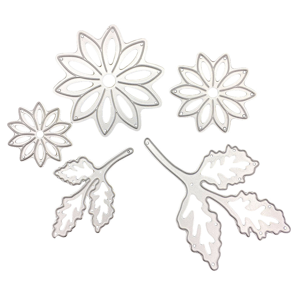 5Pcs/Set Metal Flower Leaves DIY Cutting Die for Album Scrapbooking Embossing