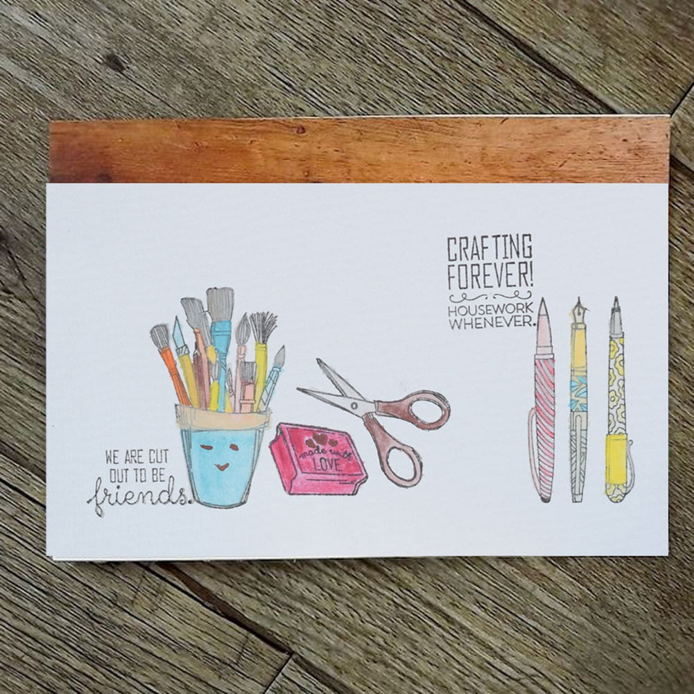 Scissors Pen Stationery Transparent Stamp Silicone DIY Scrapbook Cards Tool