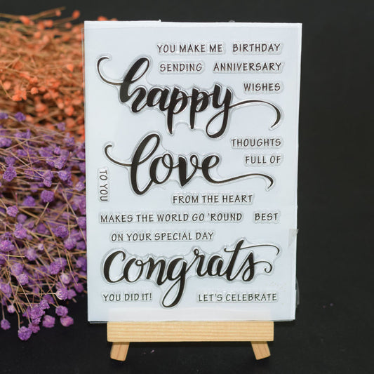 English Letter Silicone Stamp Template Card Scrapbook Handcraft DIY Stencil Tool