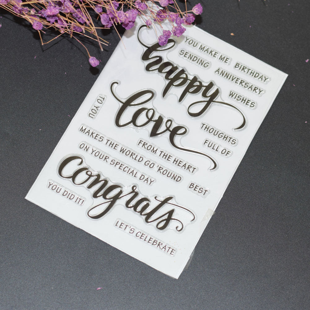 English Letter Silicone Stamp Template Card Scrapbook Handcraft DIY Stencil Tool