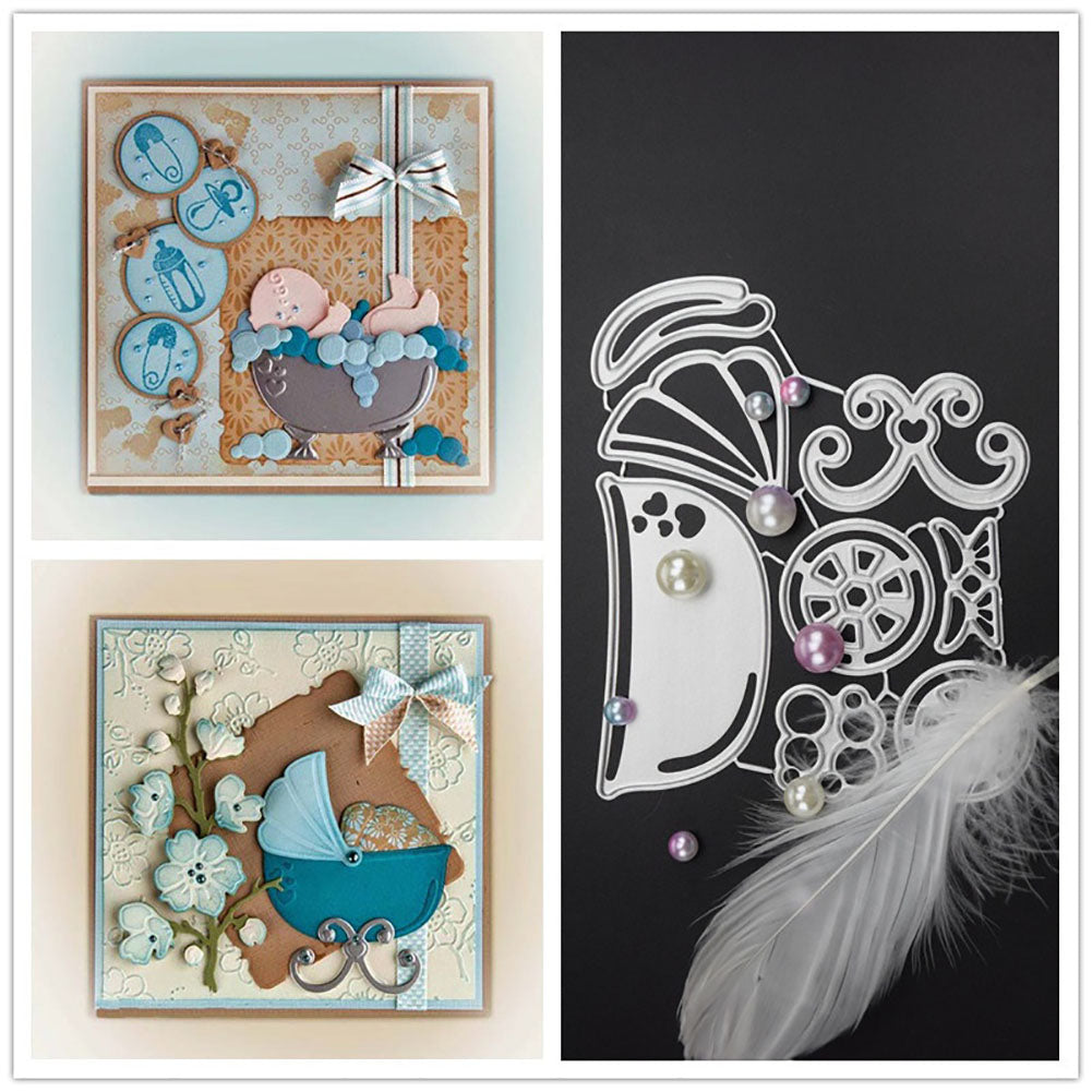 DIY Paper Art Cutter Baby Bath Tub Cradle Card Scrapbook Handcrafts Cutting Dies