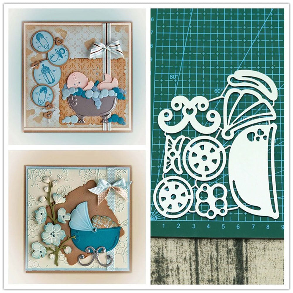 DIY Paper Art Cutter Baby Bath Tub Cradle Card Scrapbook Handcrafts Cutting Dies