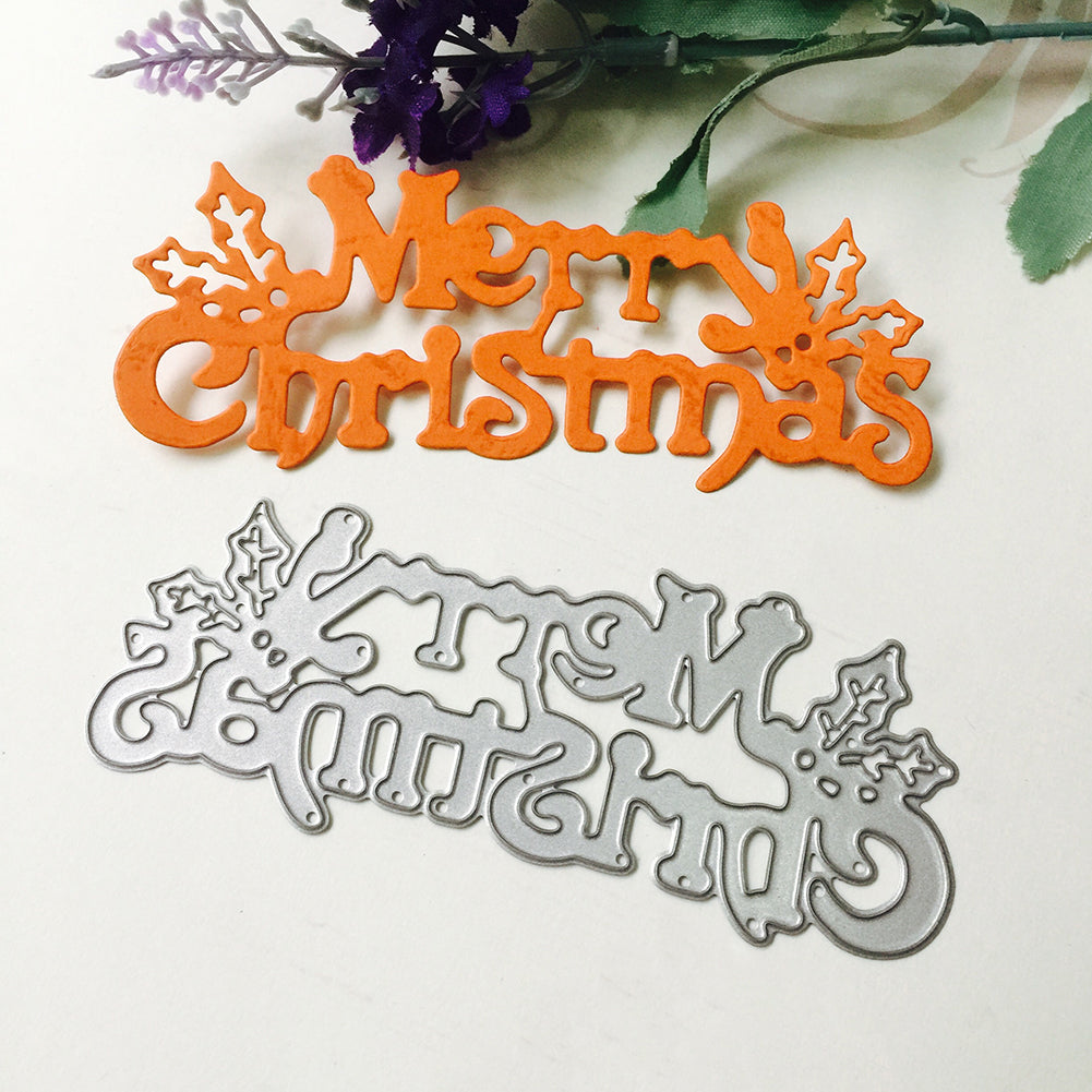 Merry Christmas Letters Cutting Die DIY Scrapbook Album Cards Embossing Tool