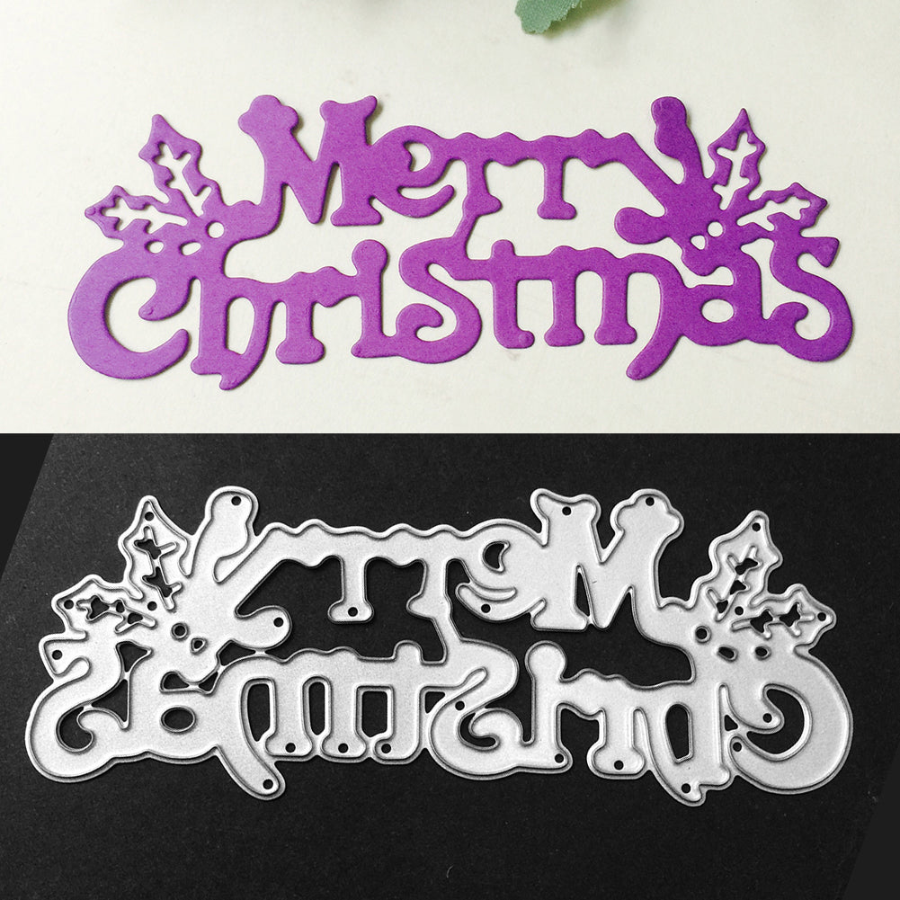 Merry Christmas Letters Cutting Die DIY Scrapbook Album Cards Embossing Tool