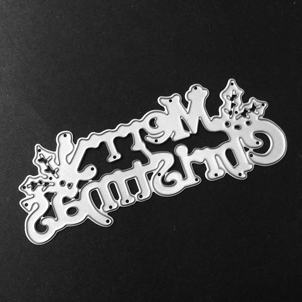 Merry Christmas Letters Cutting Die DIY Scrapbook Album Cards Embossing Tool