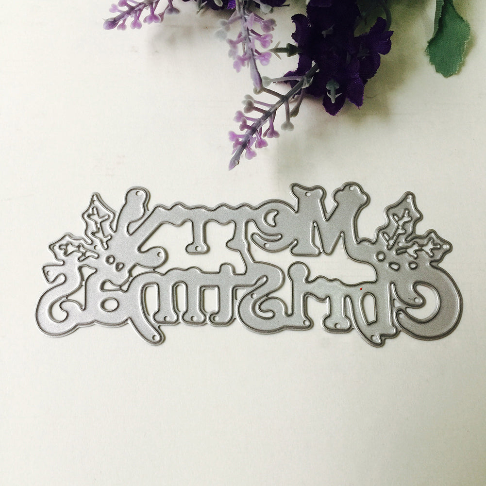 Merry Christmas Letters Cutting Die DIY Scrapbook Album Cards Embossing Tool