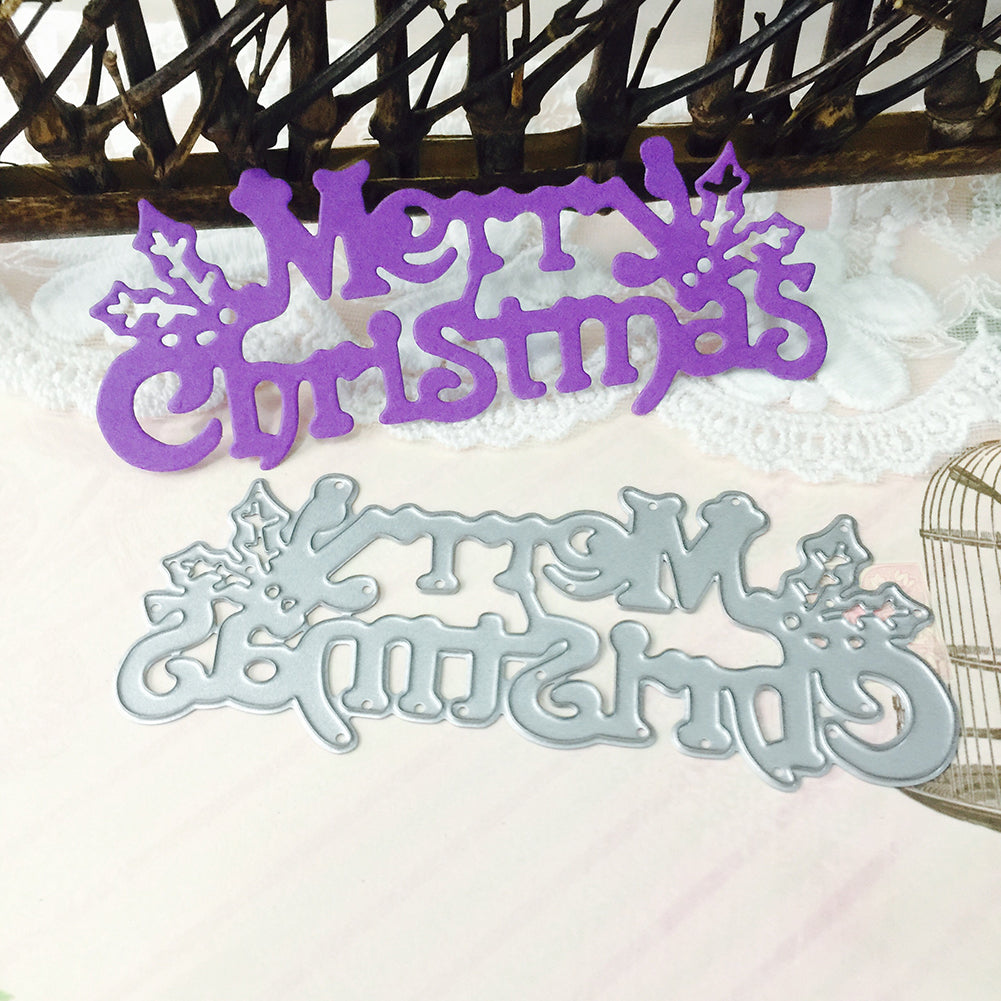 Merry Christmas Letters Cutting Die DIY Scrapbook Album Cards Embossing Tool
