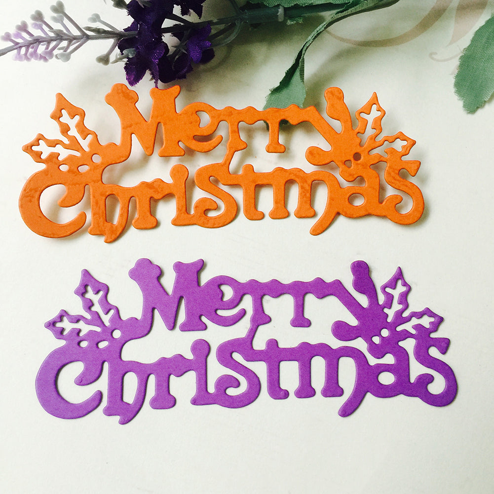 Merry Christmas Letters Cutting Die DIY Scrapbook Album Cards Embossing Tool
