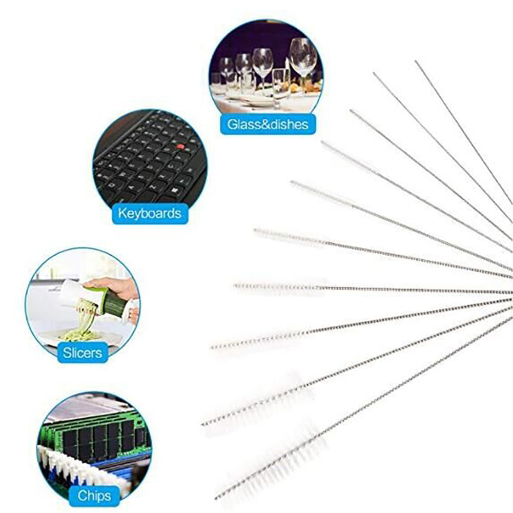 10Pcs Nylon Spray Cleaning Brush Set Test Tube Bottle Straw Washing Cleaner Kit