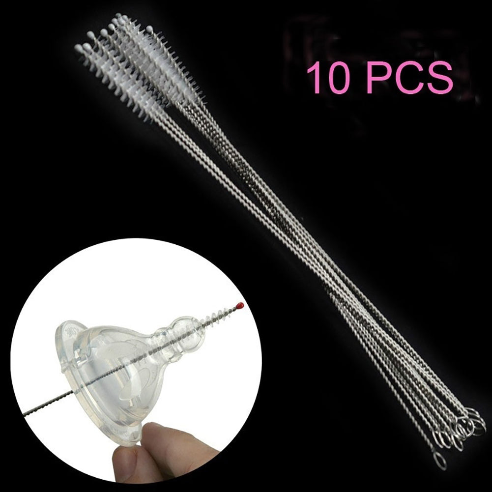 10Pcs Nylon Spray Cleaning Brush Set Test Tube Bottle Straw Washing Cleaner Kit