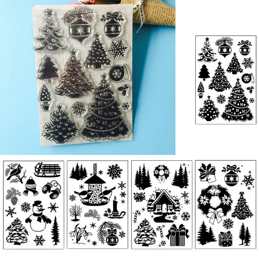 Christmas Tree House Elk DIY Stamp Paper Cards Album Scrapbooking Decor Stamper